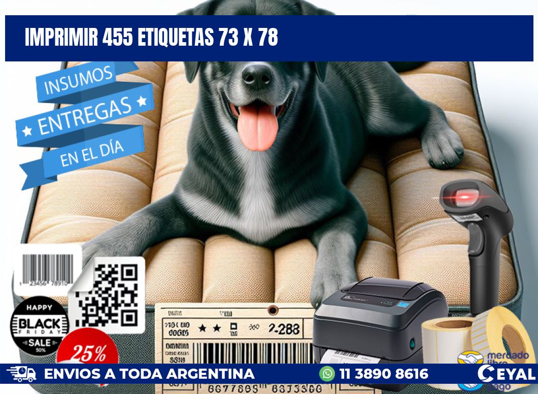 IMPRIMIR 455 ETIQUETAS 73 x 78