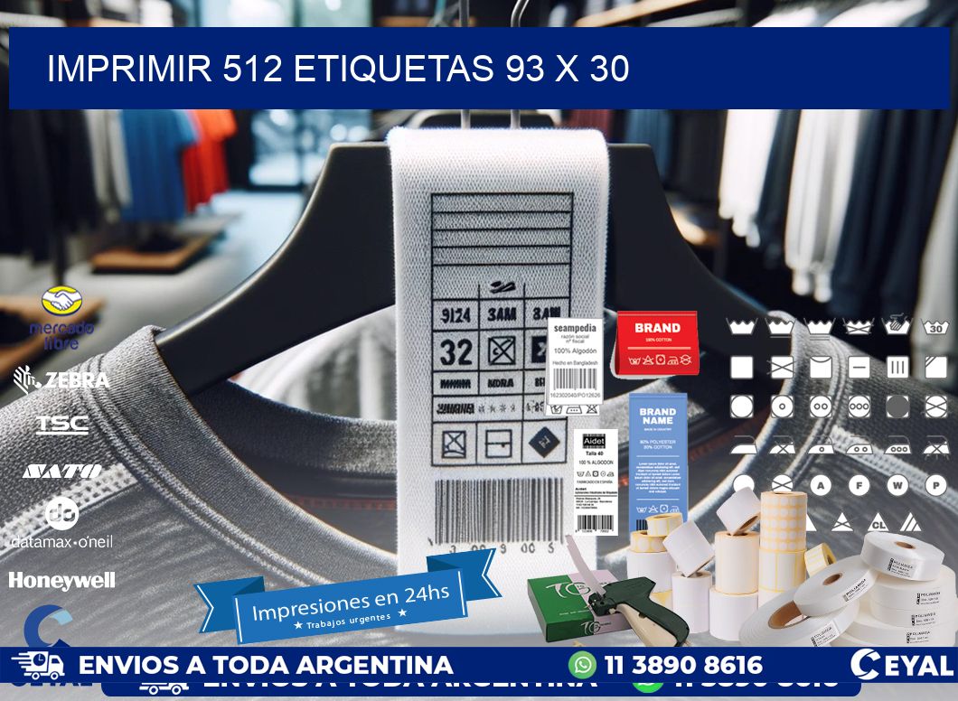 IMPRIMIR 512 ETIQUETAS 93 x 30
