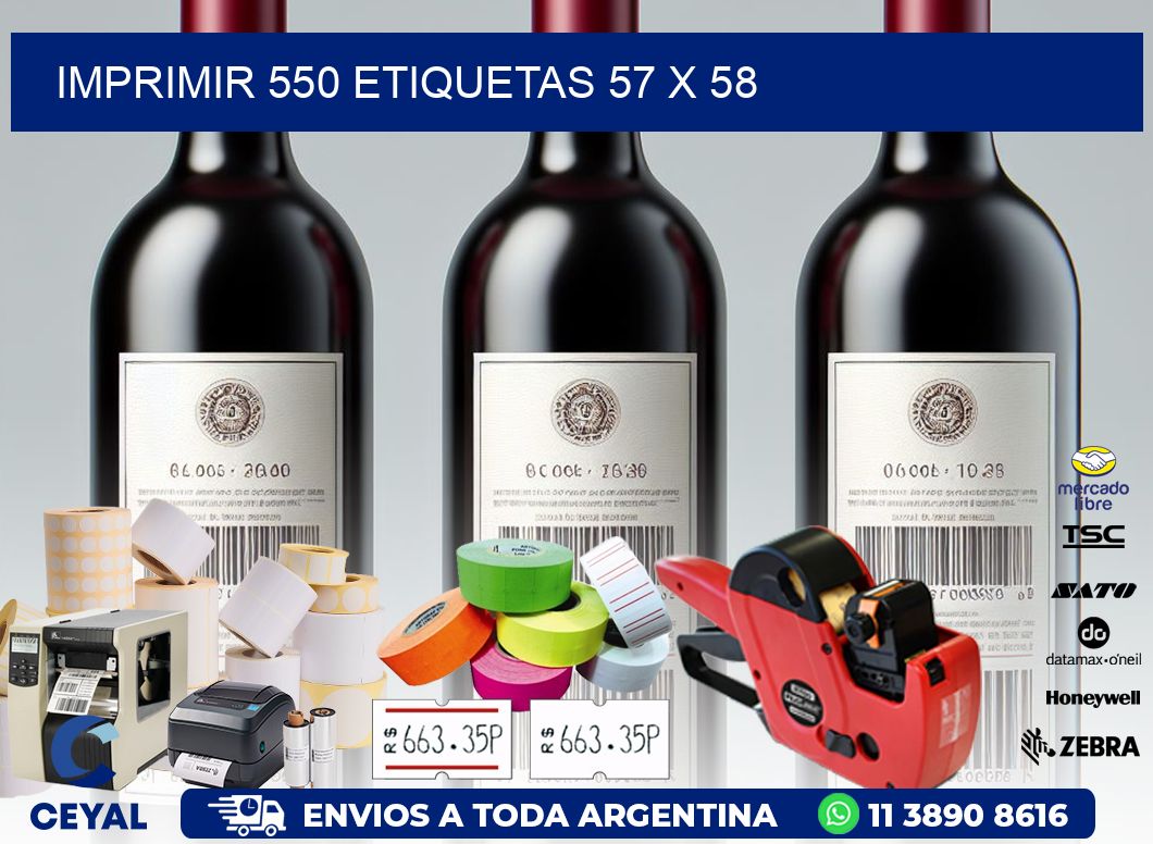 IMPRIMIR 550 ETIQUETAS 57 x 58