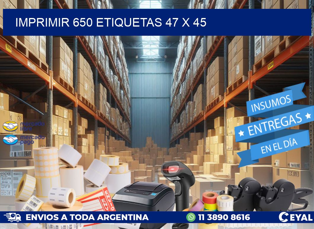 IMPRIMIR 650 ETIQUETAS 47 x 45