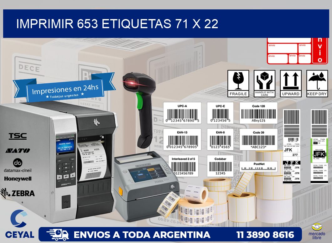 IMPRIMIR 653 ETIQUETAS 71 x 22