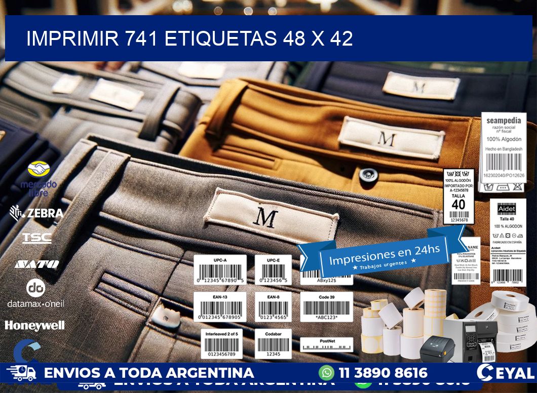 IMPRIMIR 741 ETIQUETAS 48 x 42