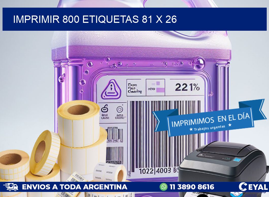 IMPRIMIR 800 ETIQUETAS 81 x 26