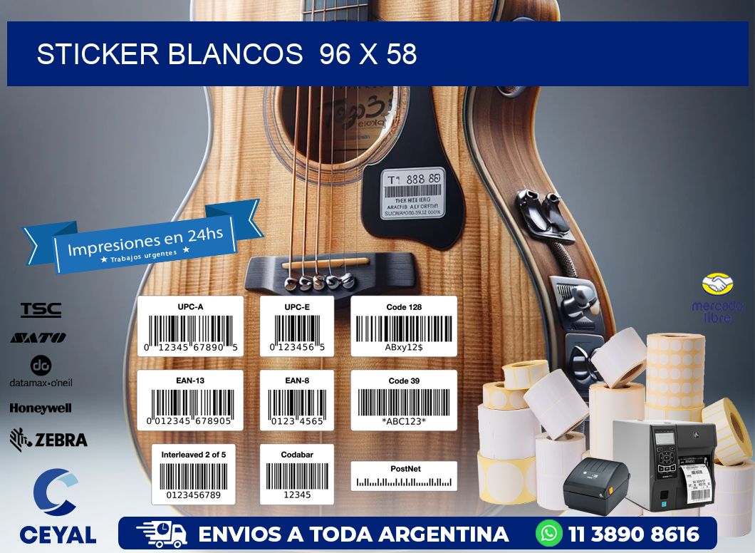 STICKER BLANCOS  96 x 58