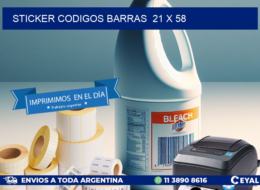 STICKER CODIGOS BARRAS 21 x 58