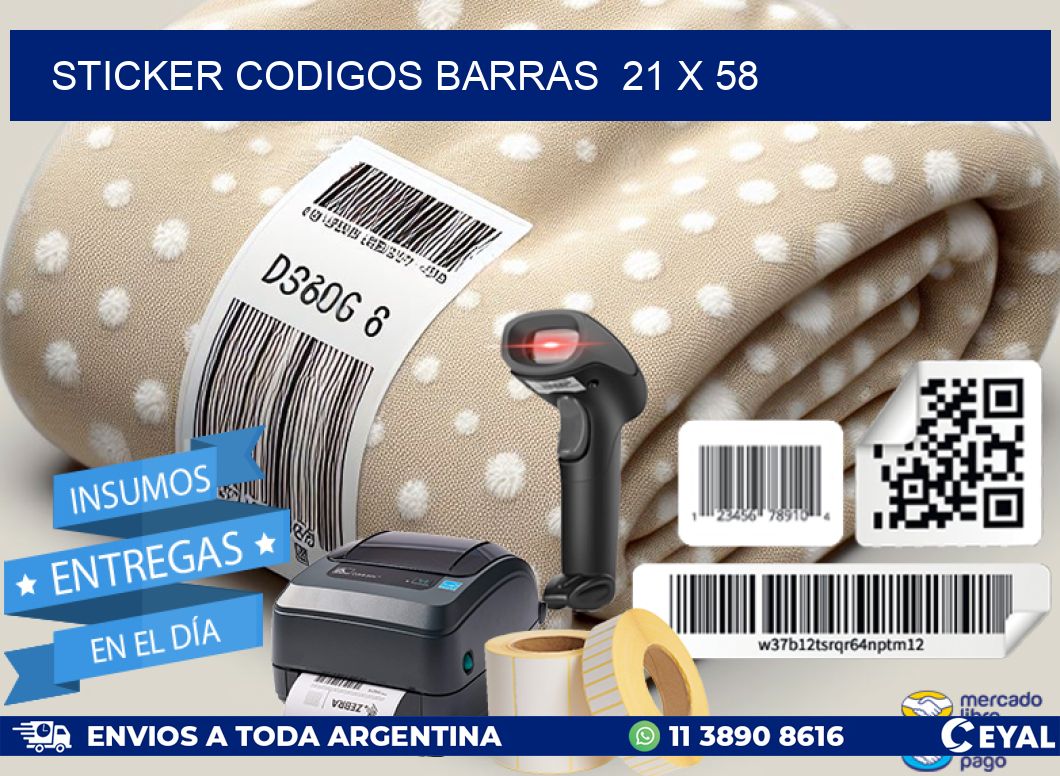 STICKER CODIGOS BARRAS 21 x 58