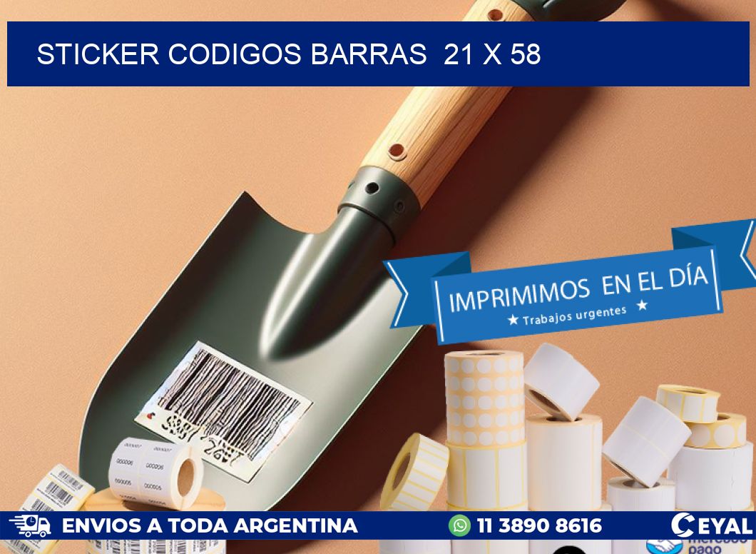 STICKER CODIGOS BARRAS  21 x 58