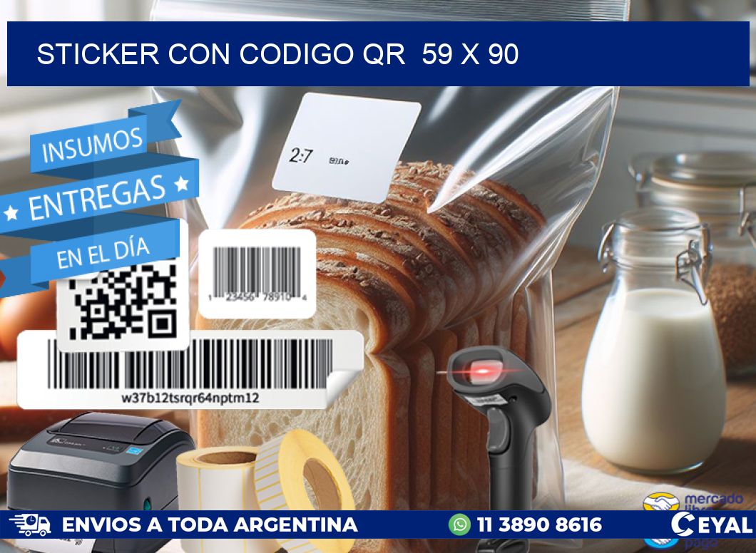 STICKER CON CODIGO QR 59 x 90