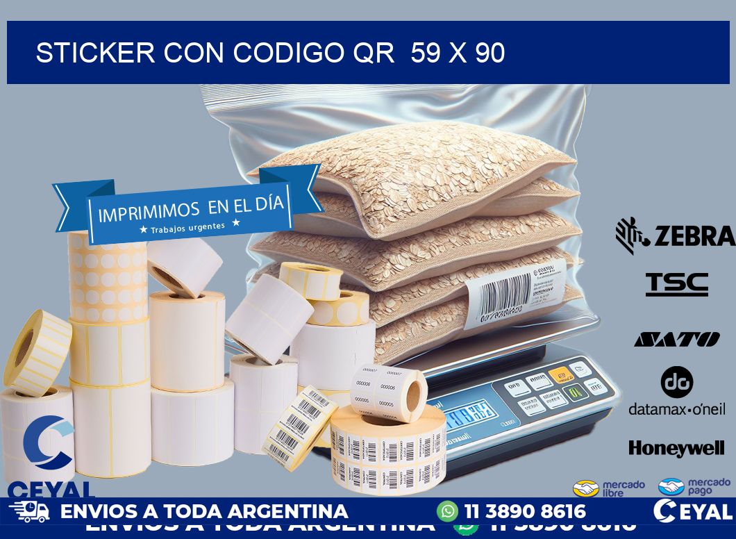 STICKER CON CODIGO QR 59 x 90