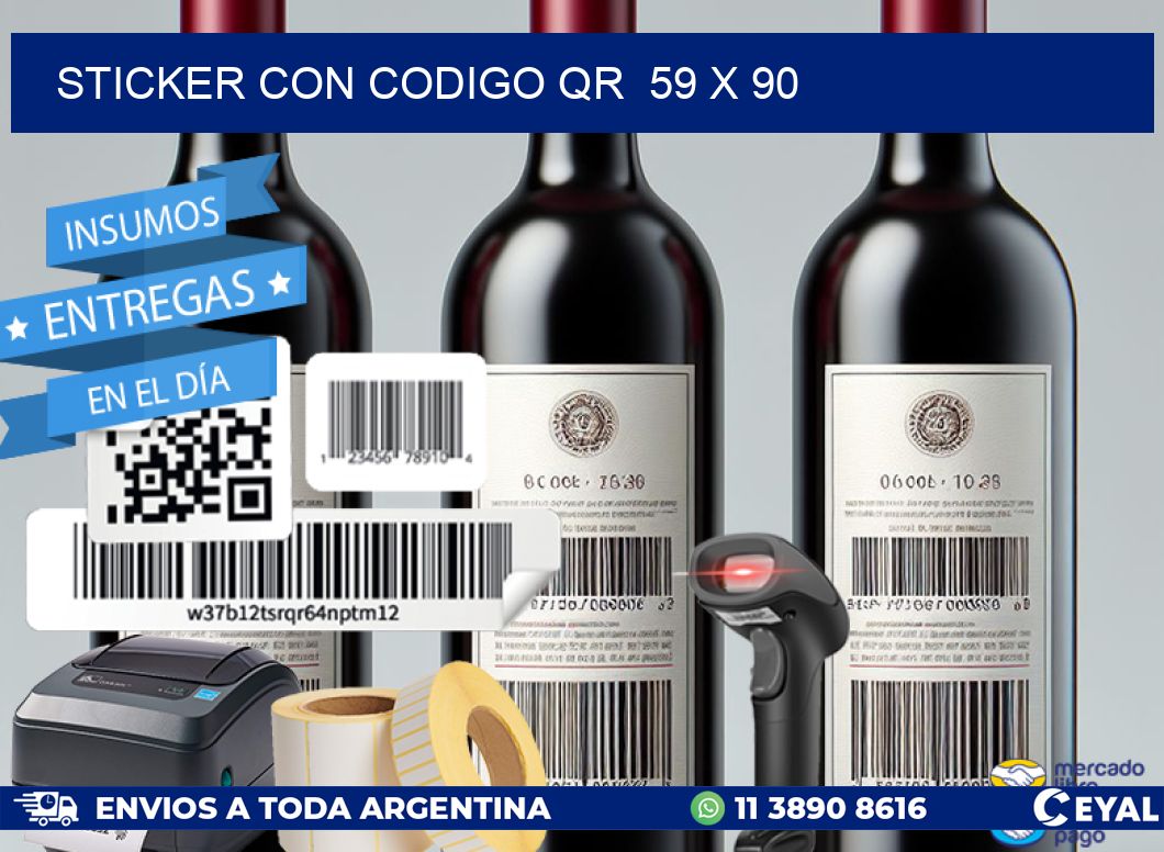 STICKER CON CODIGO QR 59 x 90