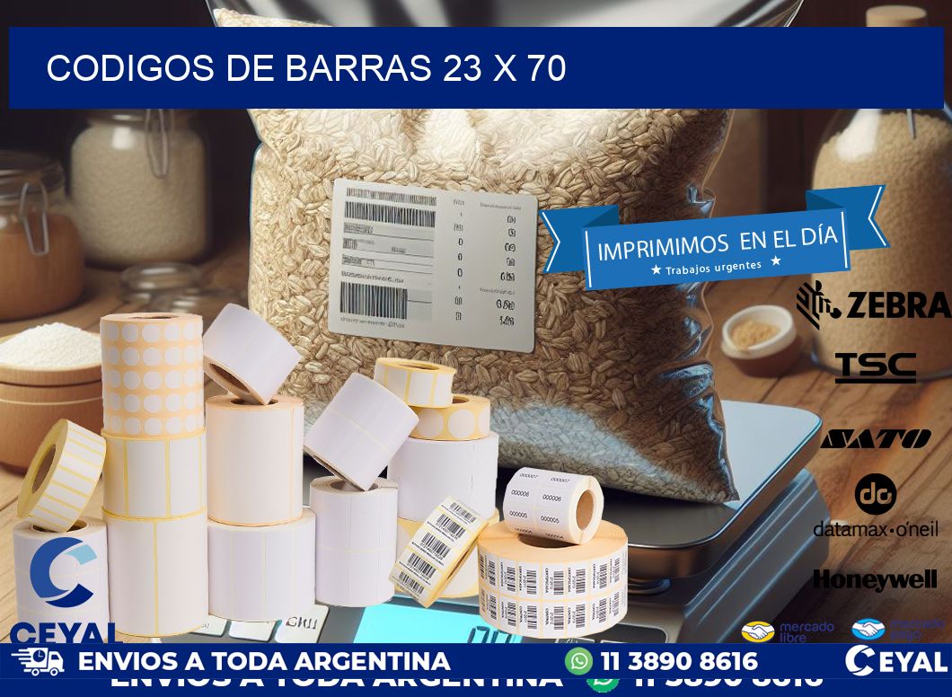 codigos de barras 23 x 70