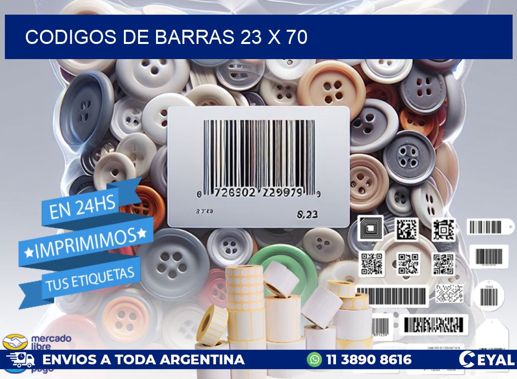 codigos de barras 23 x 70