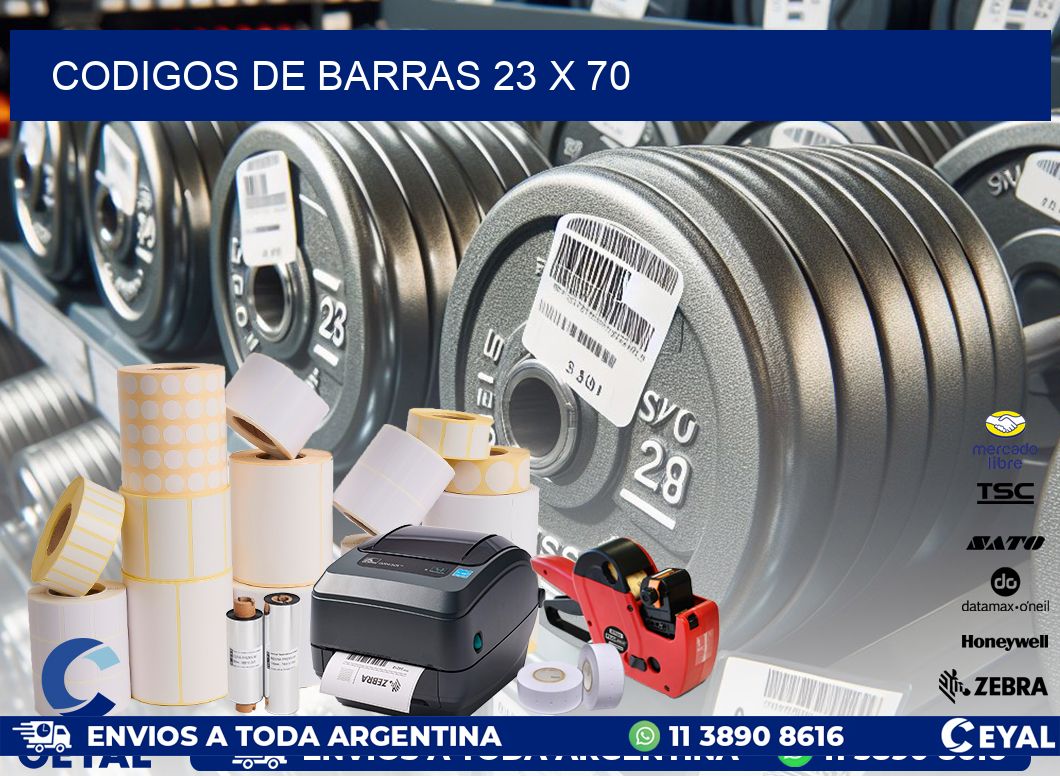codigos de barras 23 x 70