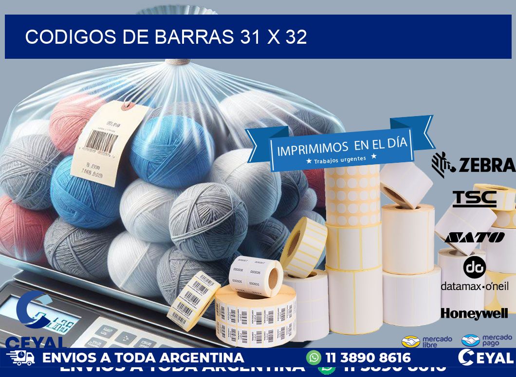 codigos de barras 31 x 32