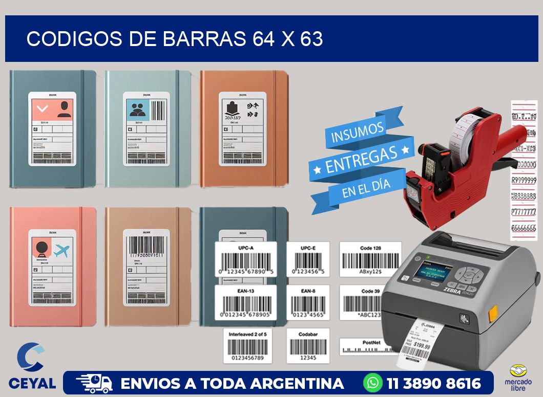 codigos de barras 64 x 63