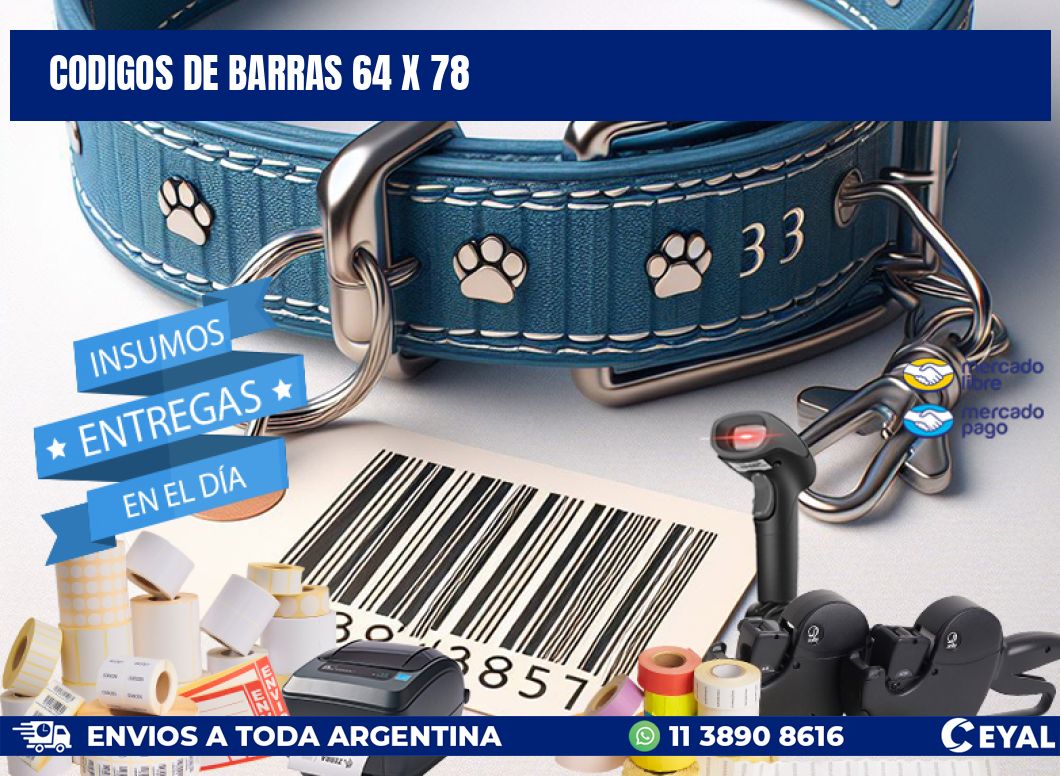 codigos de barras 64 x 78