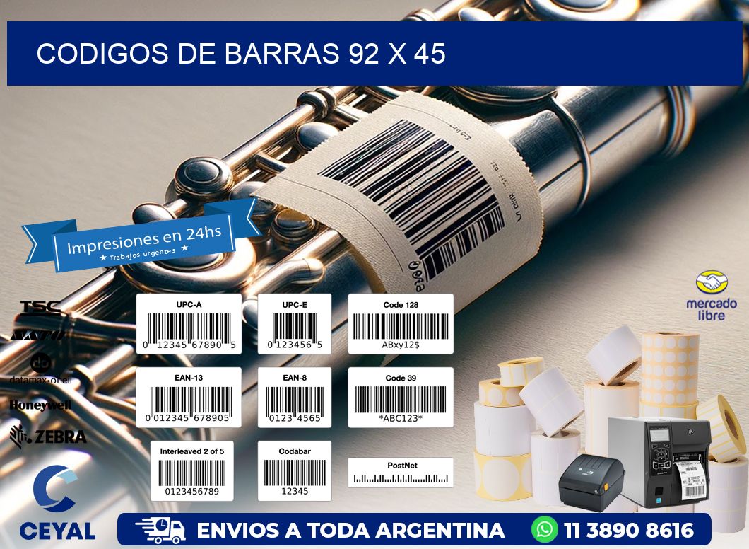 codigos de barras 92 x 45