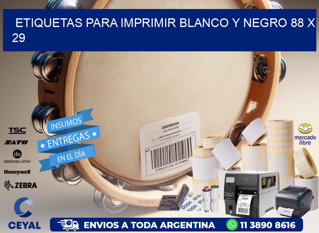etiquetas para imprimir blanco y negro 88 x 29