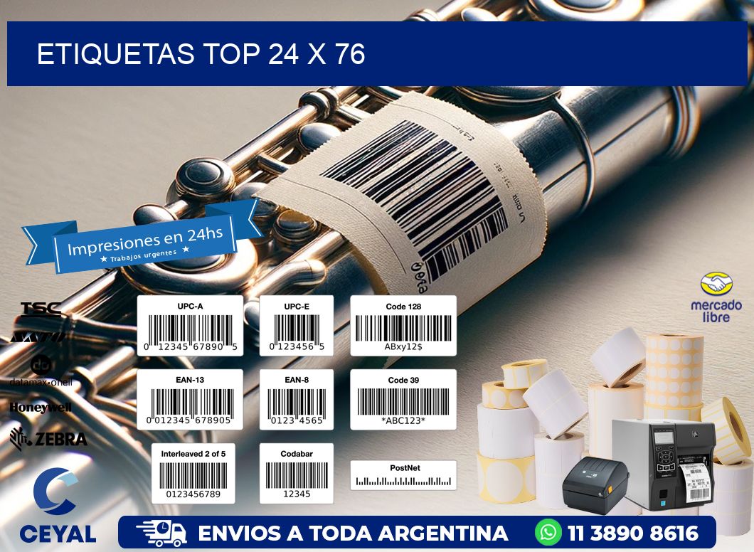 etiquetas top 24 x 76