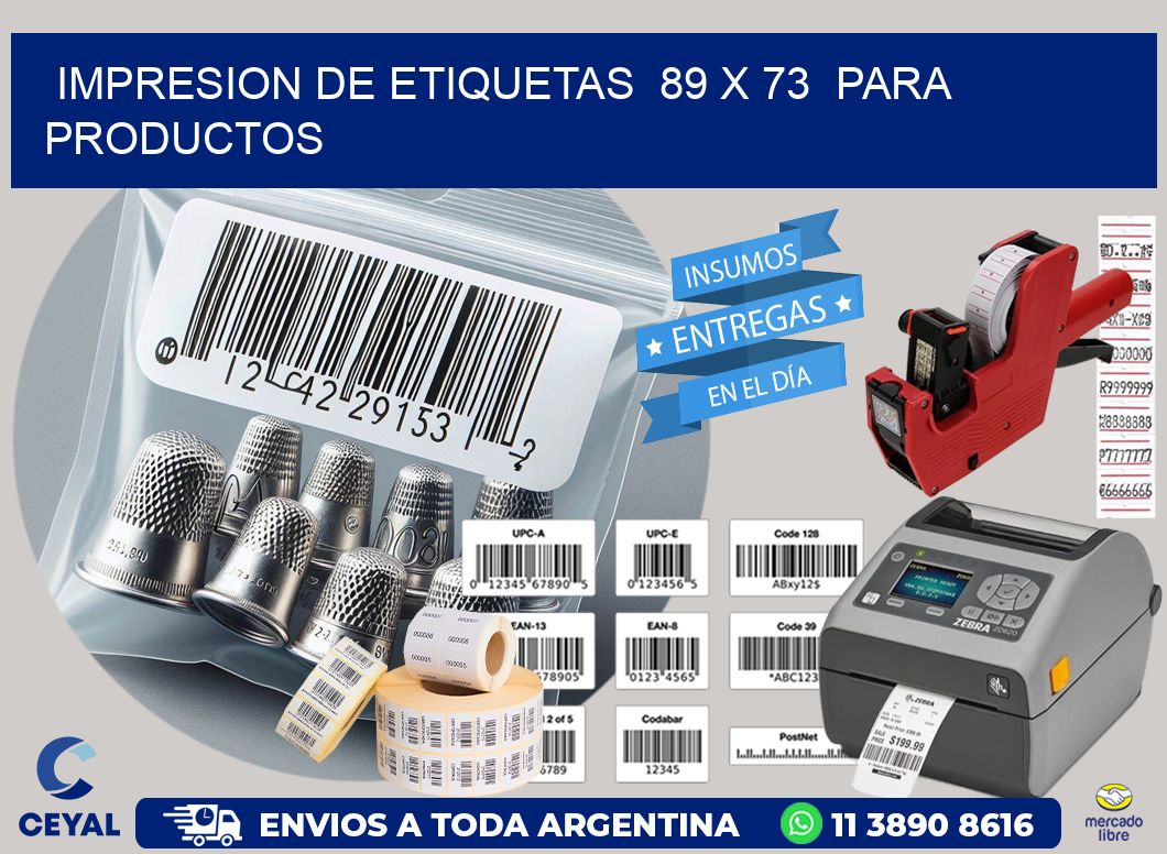 impresion de etiquetas  89 x 73  para productos