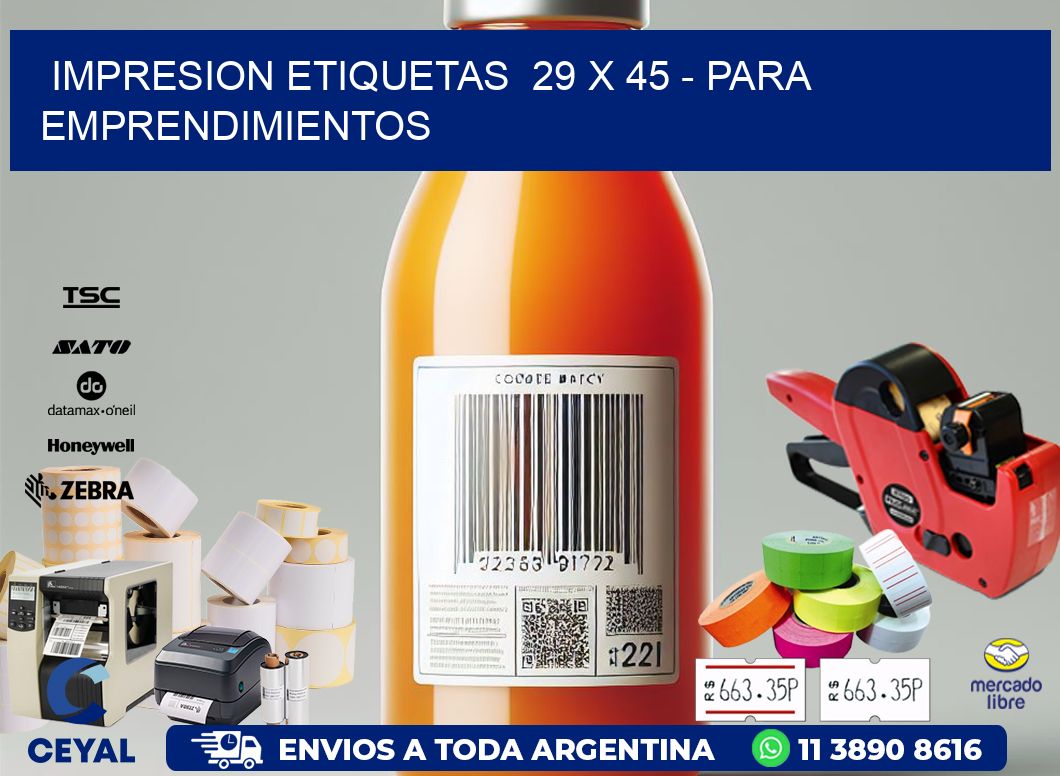 impresion etiquetas 29 x 45 - para emprendimientos