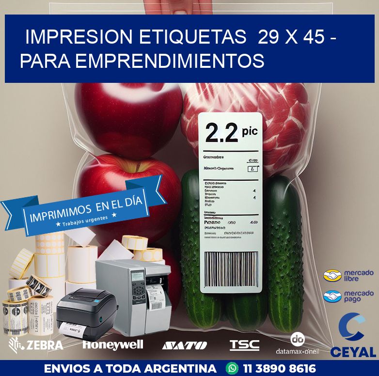 impresion etiquetas  29 x 45 – para emprendimientos