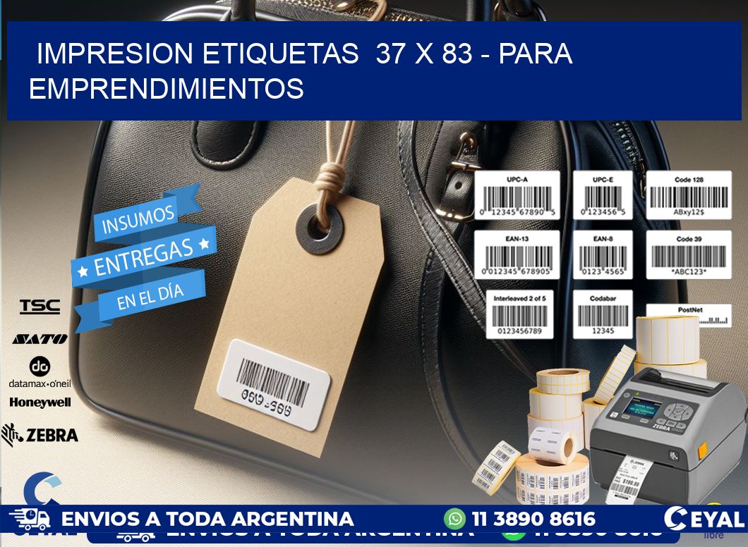 impresion etiquetas 37 x 83 - para emprendimientos