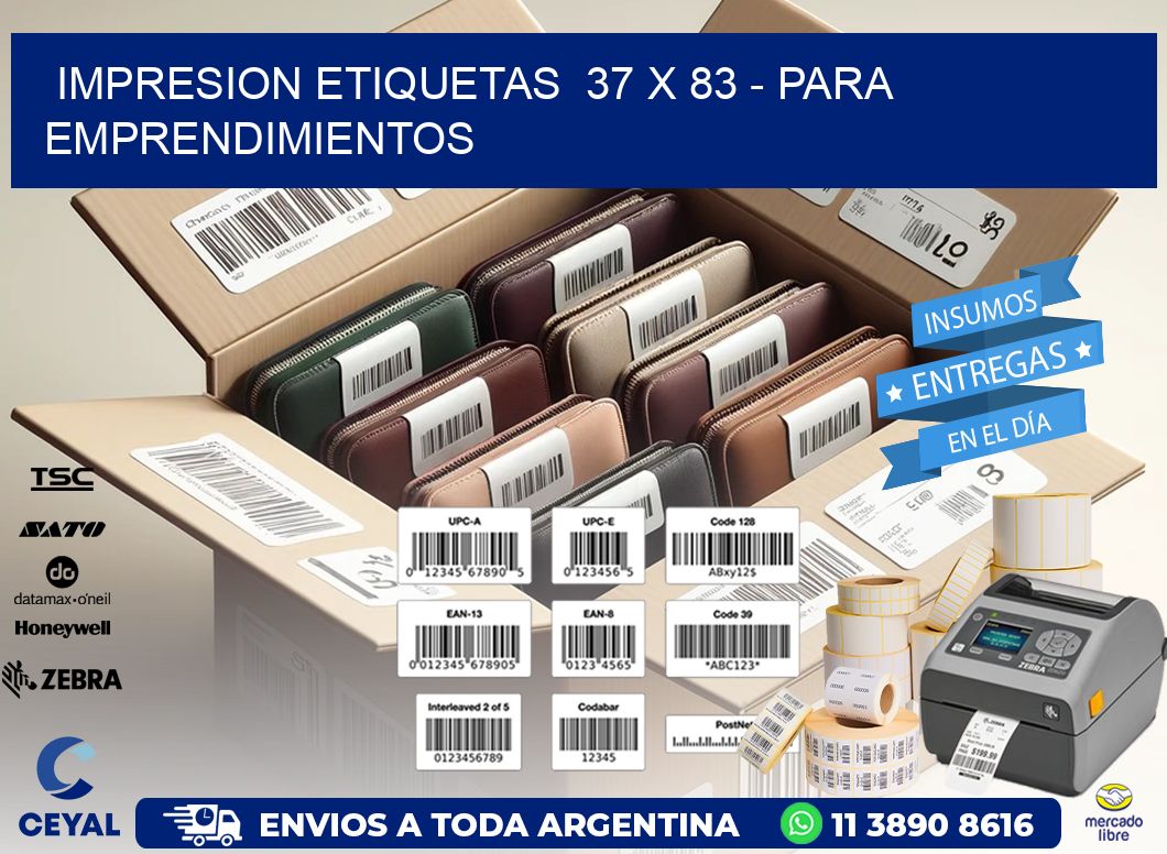 impresion etiquetas 37 x 83 - para emprendimientos