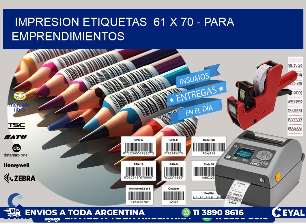 impresion etiquetas  61 x 70 - para emprendimientos