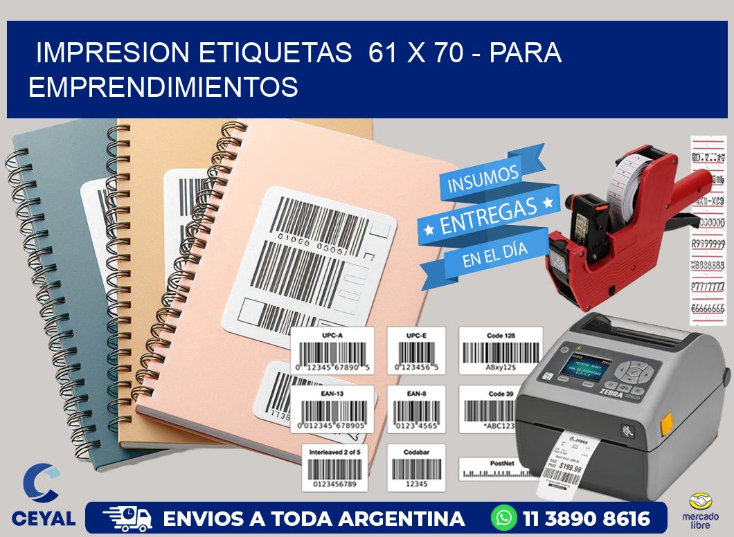impresion etiquetas  61 x 70 - para emprendimientos