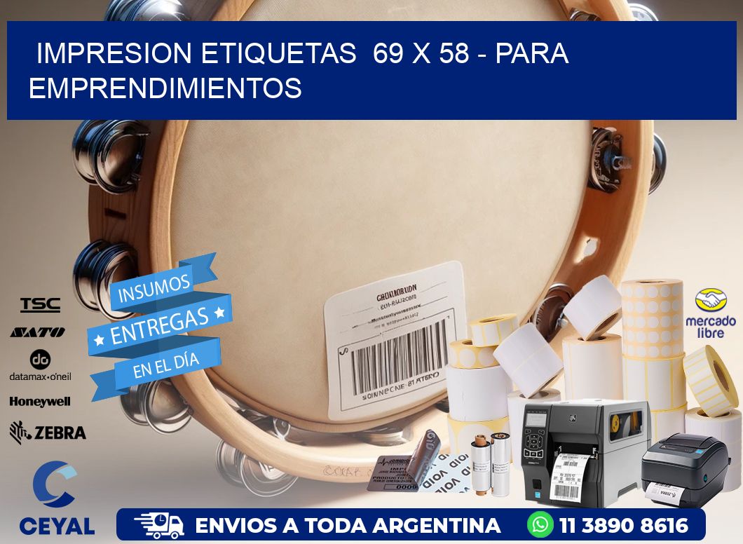 impresion etiquetas  69 x 58 - para emprendimientos