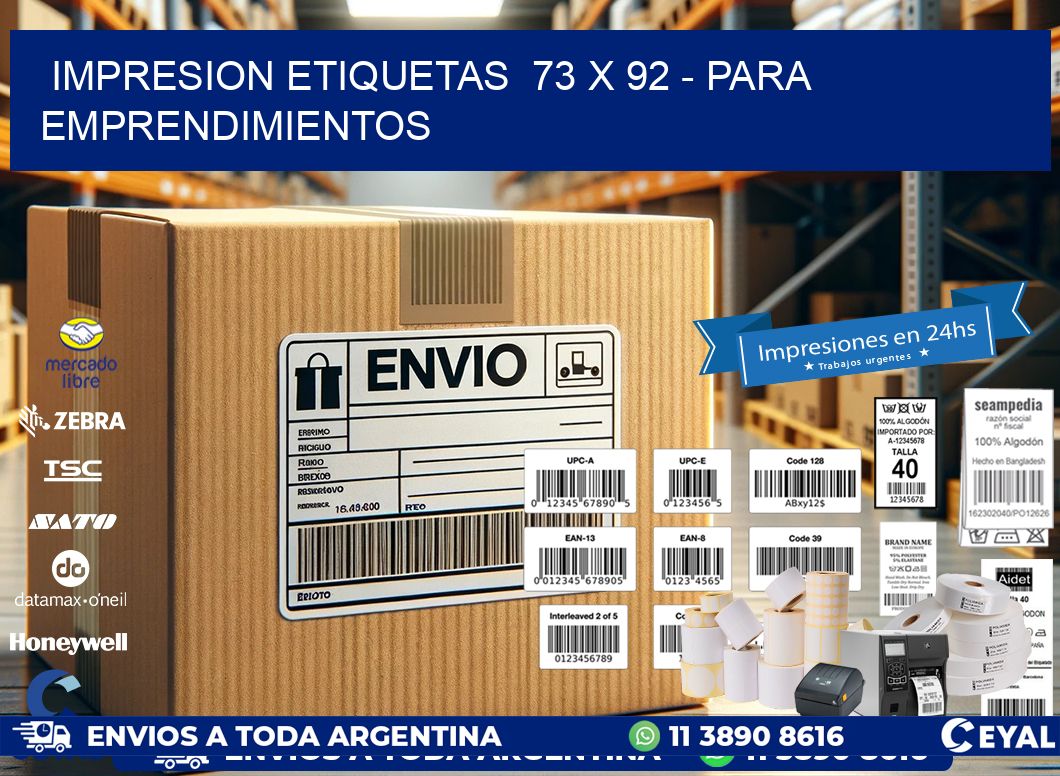 impresion etiquetas  73 x 92 - para emprendimientos
