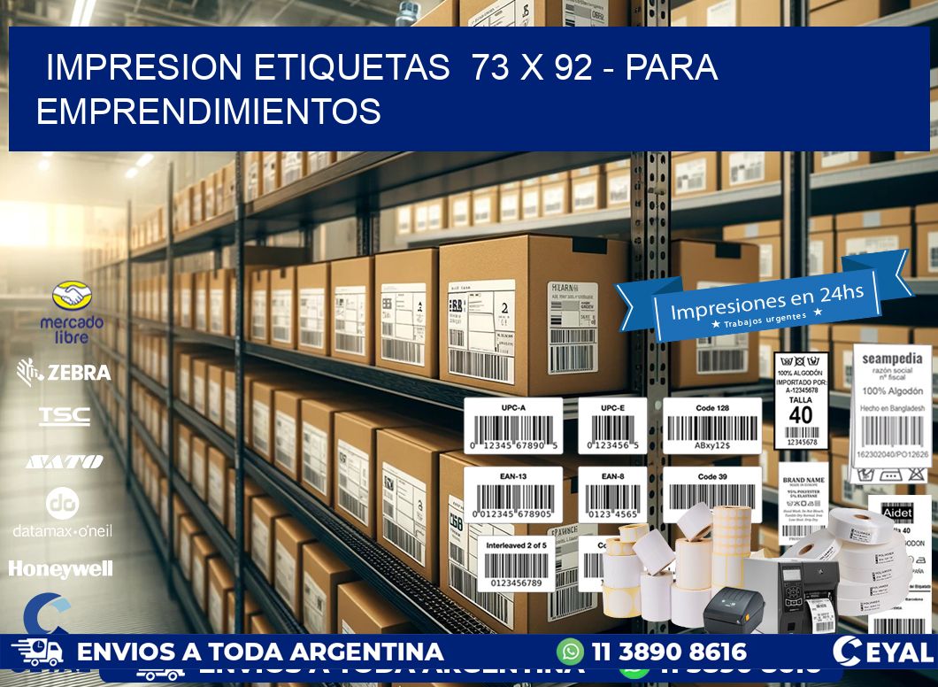 impresion etiquetas  73 x 92 - para emprendimientos