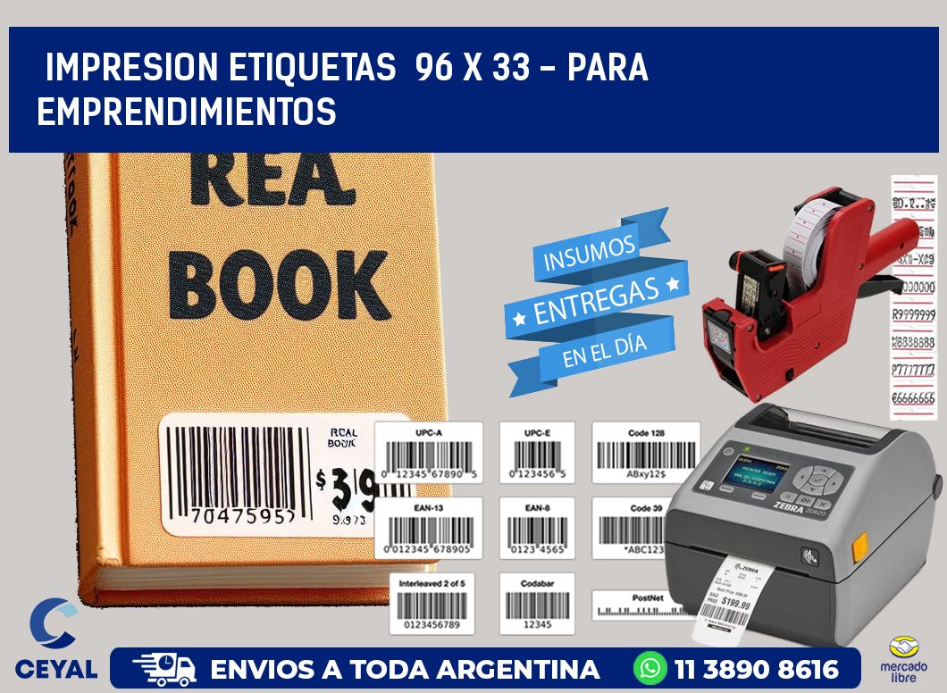 impresion etiquetas 96 x 33 - para emprendimientos