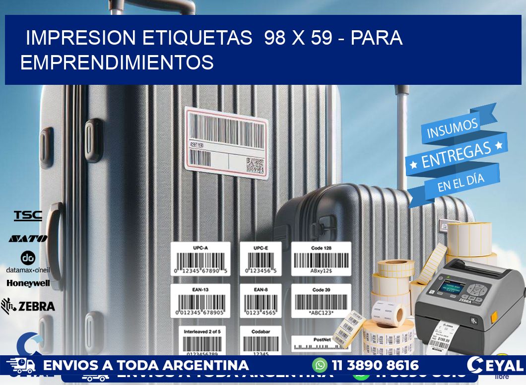 impresion etiquetas  98 x 59 - para emprendimientos