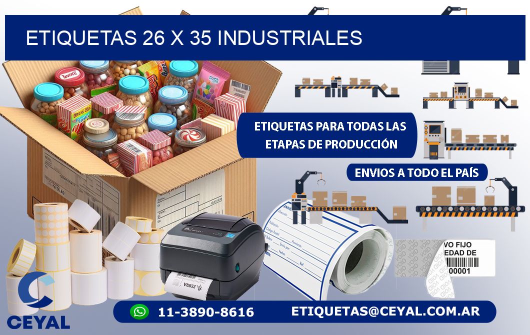 ETIQUETAS 26 x 35 INDUSTRIALES