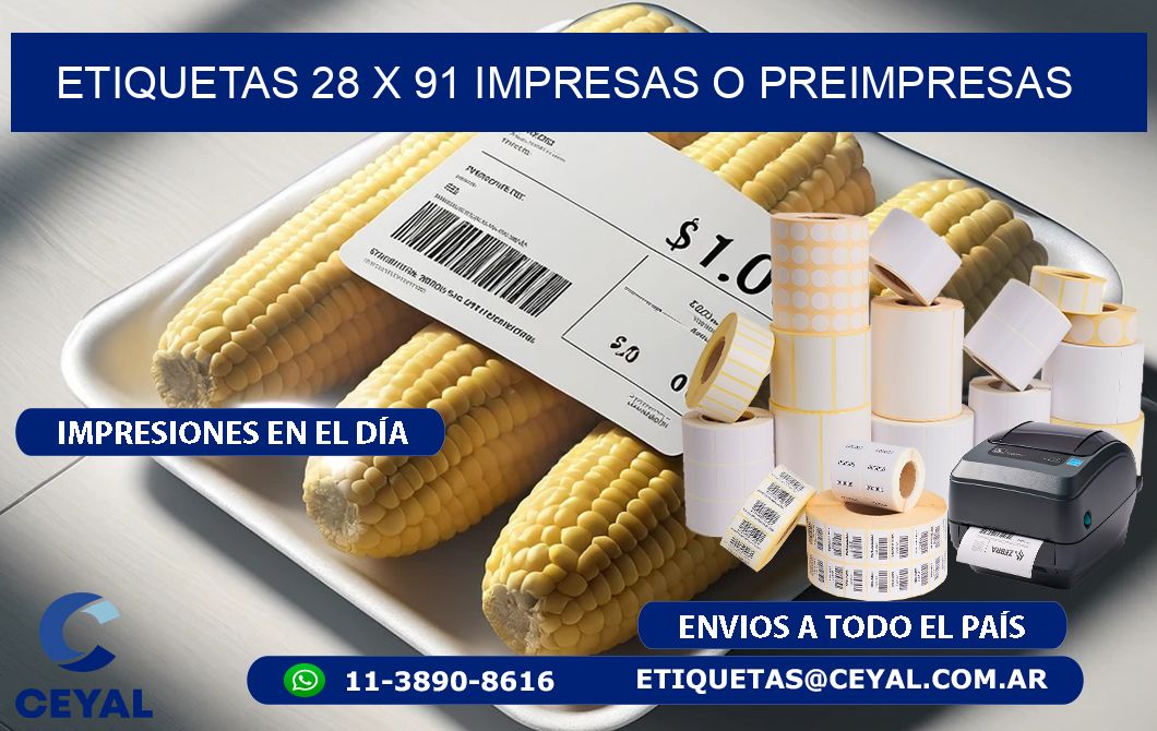 ETIQUETAS 28 x 91 IMPRESAS O PREIMPRESAS