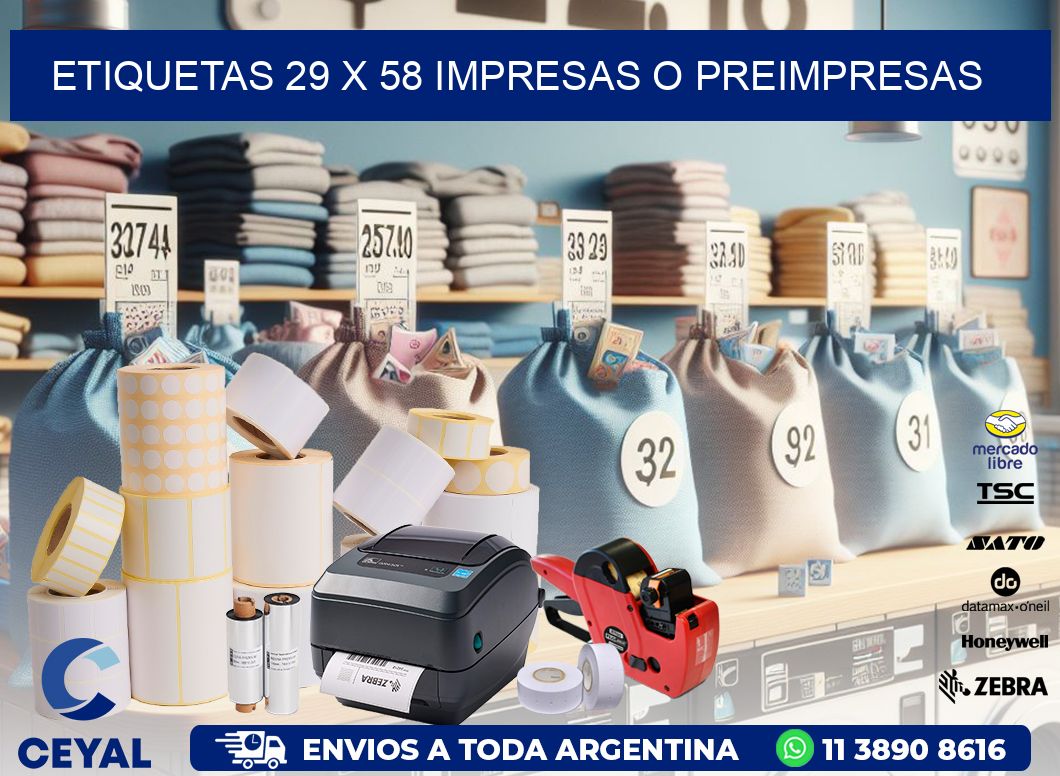 ETIQUETAS 29 x 58 IMPRESAS O PREIMPRESAS