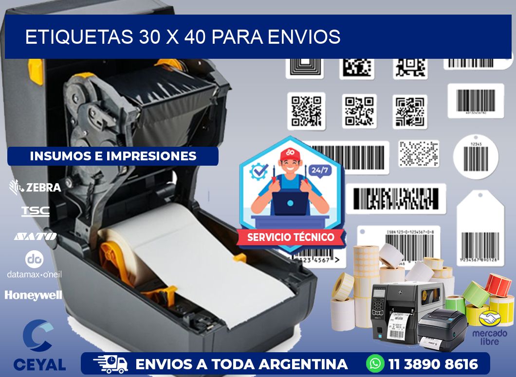 ETIQUETAS 30 x 40 PARA ENVIOS