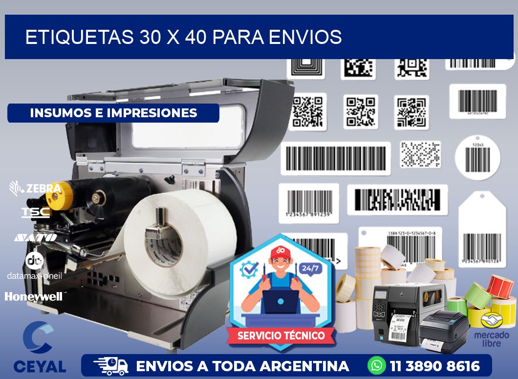 ETIQUETAS 30 x 40 PARA ENVIOS