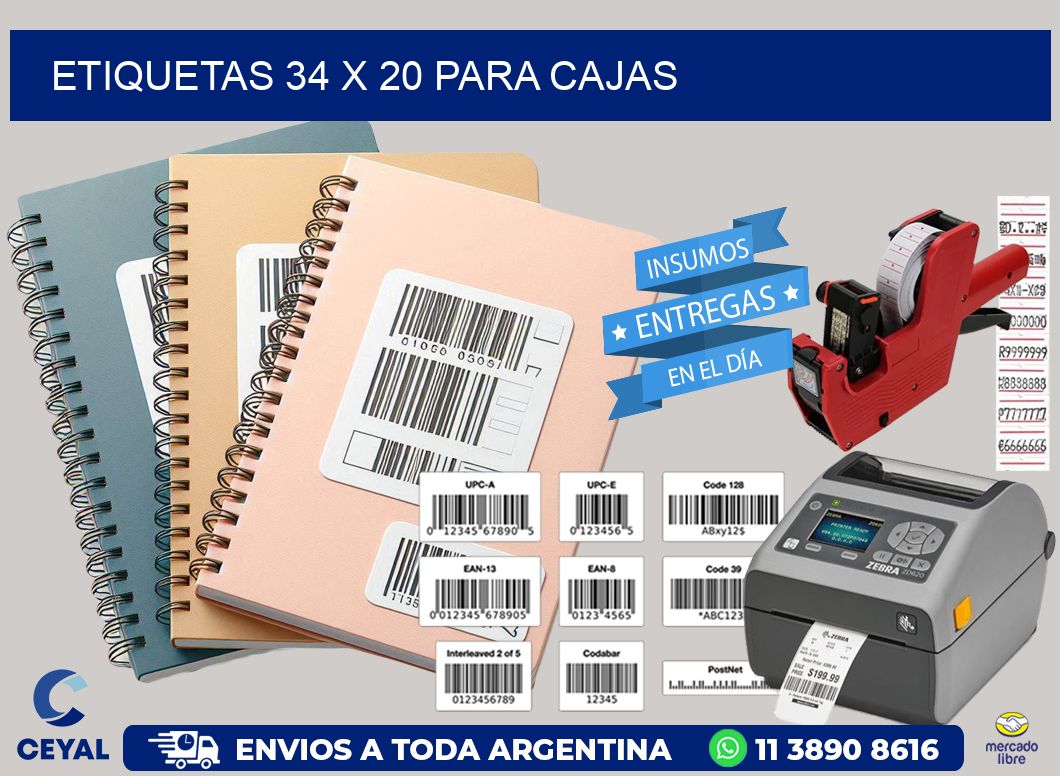 ETIQUETAS 34 x 20 PARA CAJAS