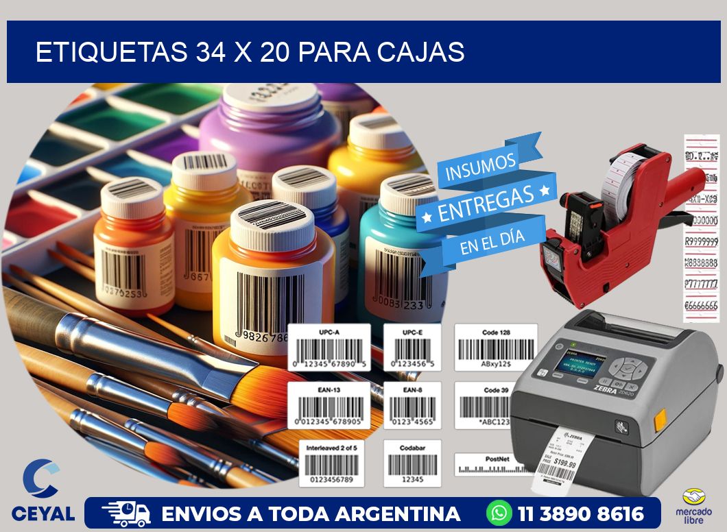 ETIQUETAS 34 x 20 PARA CAJAS
