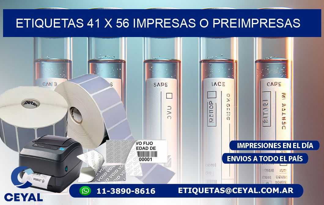 ETIQUETAS 41 x 56 IMPRESAS O PREIMPRESAS