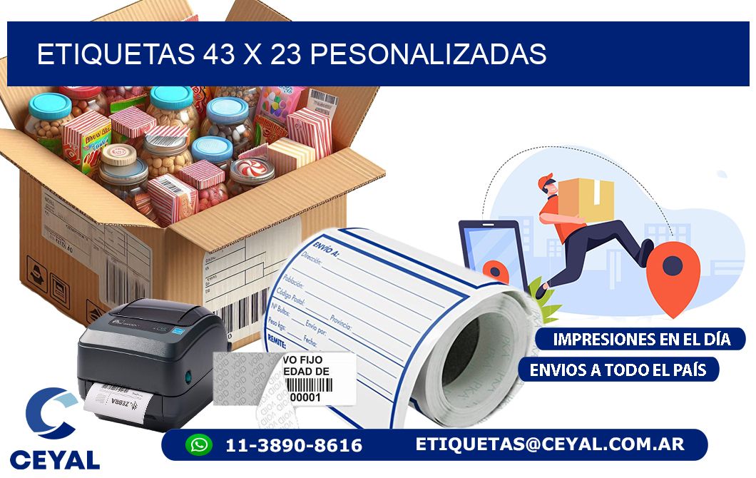 ETIQUETAS 43 x 23 PESONALIZADAS