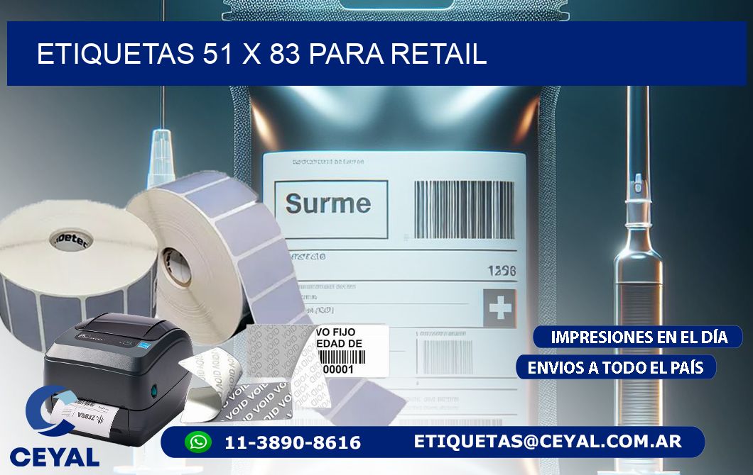 ETIQUETAS 51 x 83 PARA RETAIL
