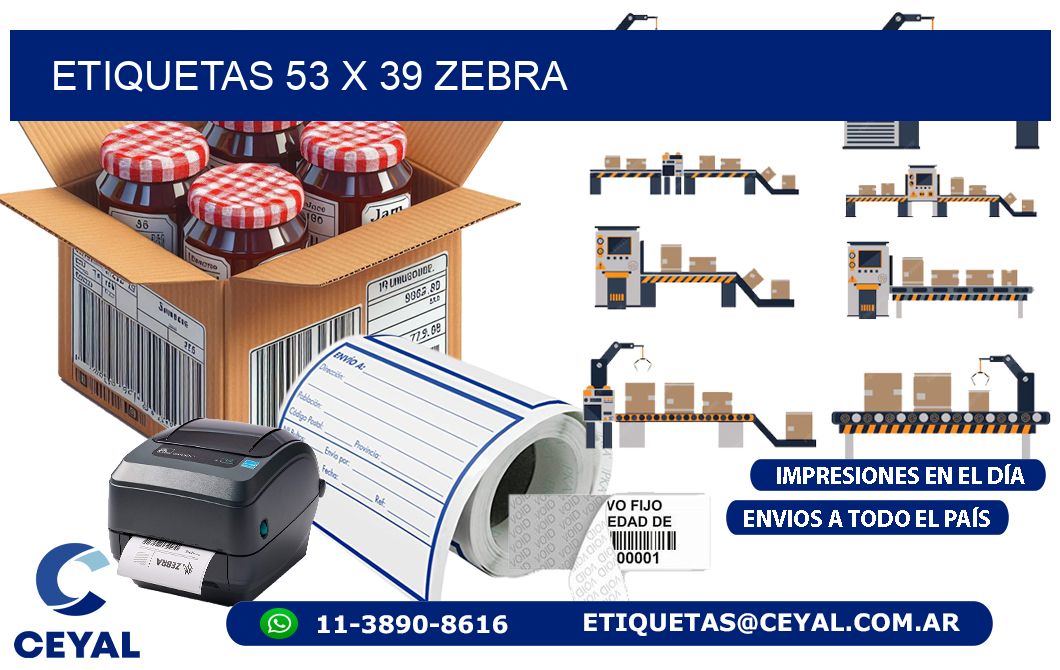 ETIQUETAS 53 x 39 ZEBRA