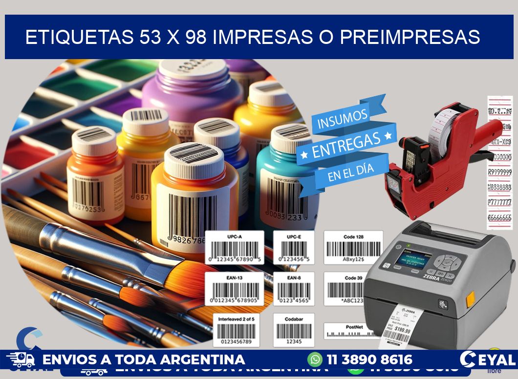 ETIQUETAS 53 x 98 IMPRESAS O PREIMPRESAS