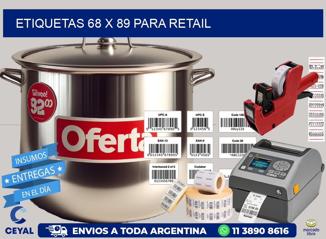 ETIQUETAS 68 x 89 PARA RETAIL