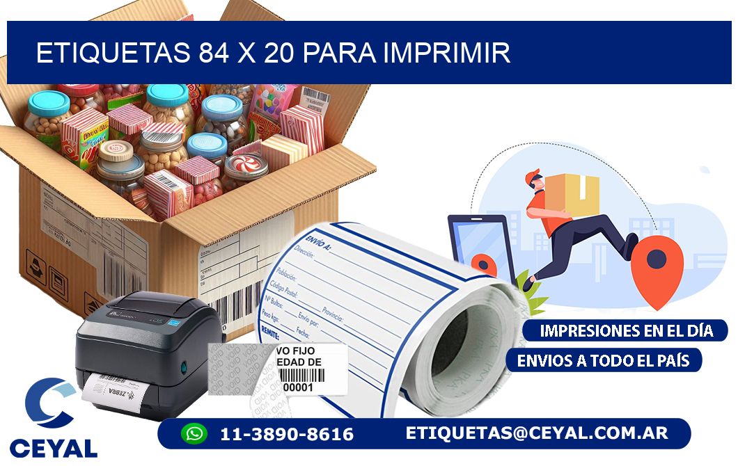 ETIQUETAS 84 x 20 PARA IMPRIMIR