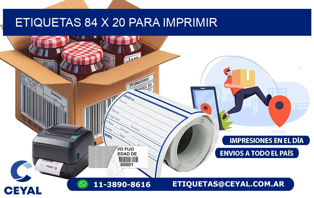 ETIQUETAS 84 x 20 PARA IMPRIMIR